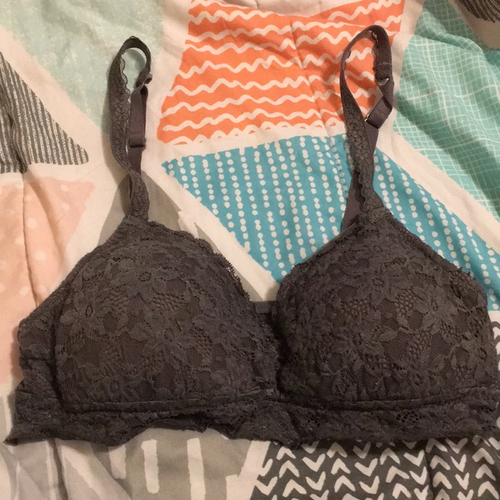 Grey lace bralette